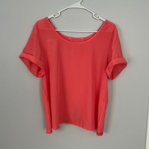 Coral t shirt with gold back